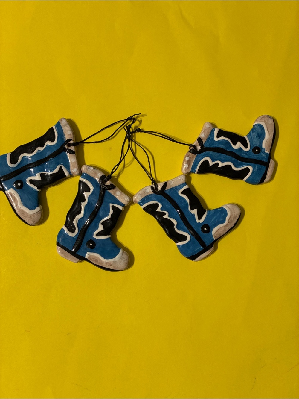 Cowboy Boots Ornaments (set of 4)